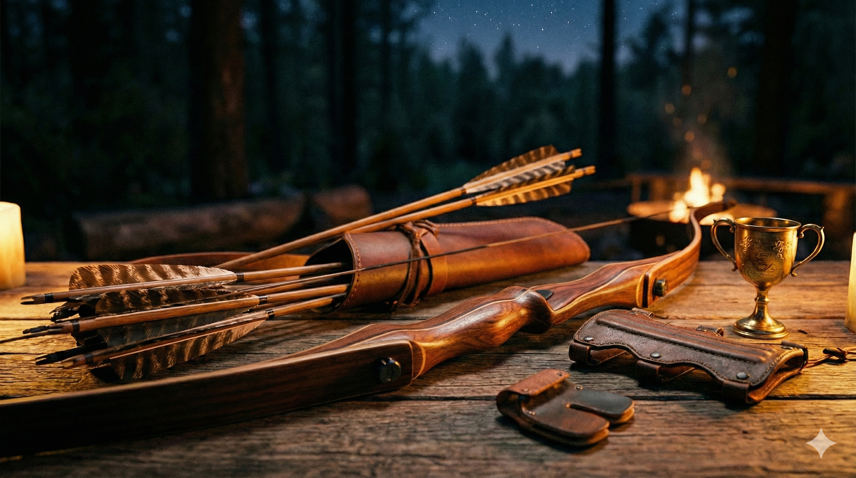 Nachtbogenschießen: Nacht während des Teamevents